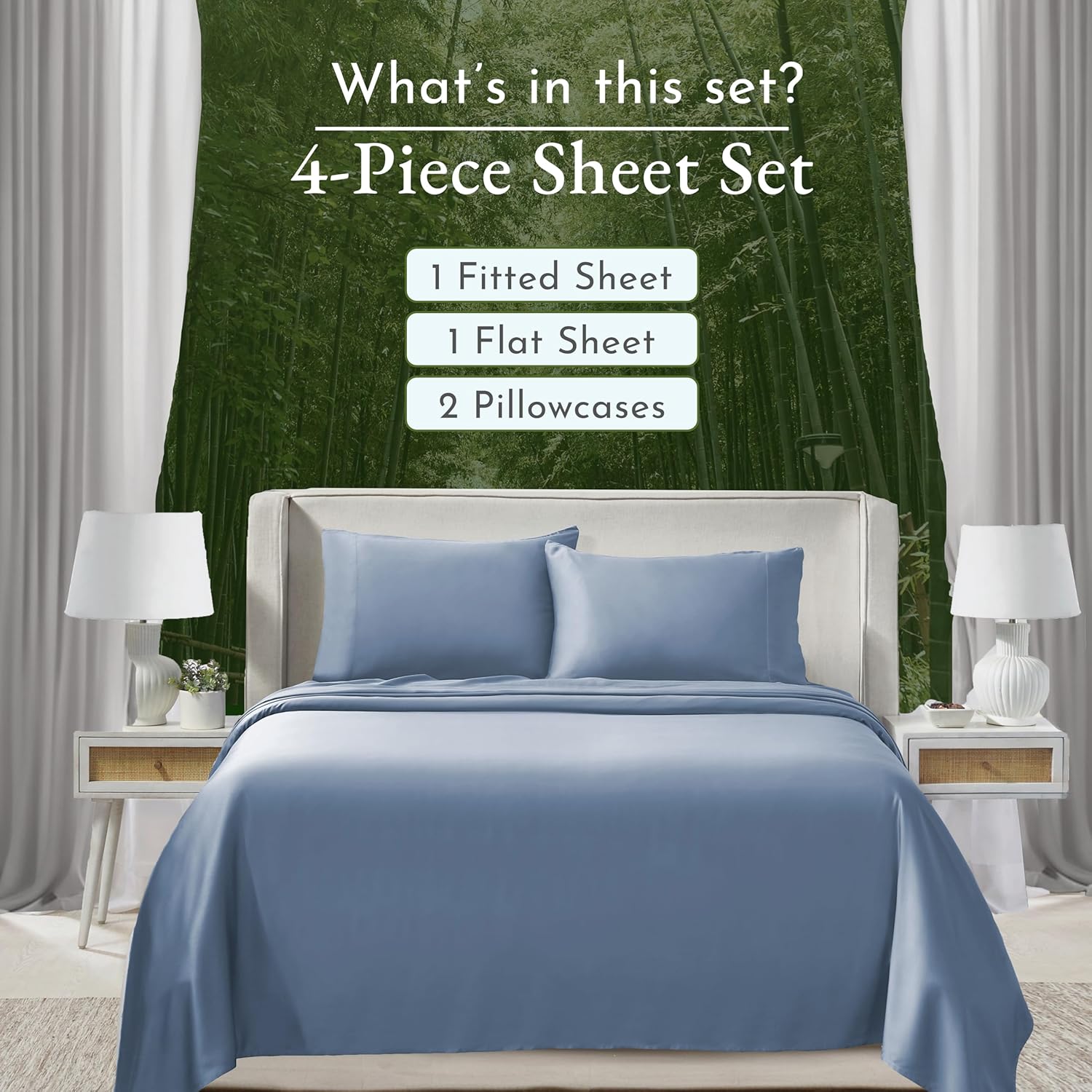 California Design Den Bamboo Rayon Sheets Queen Set