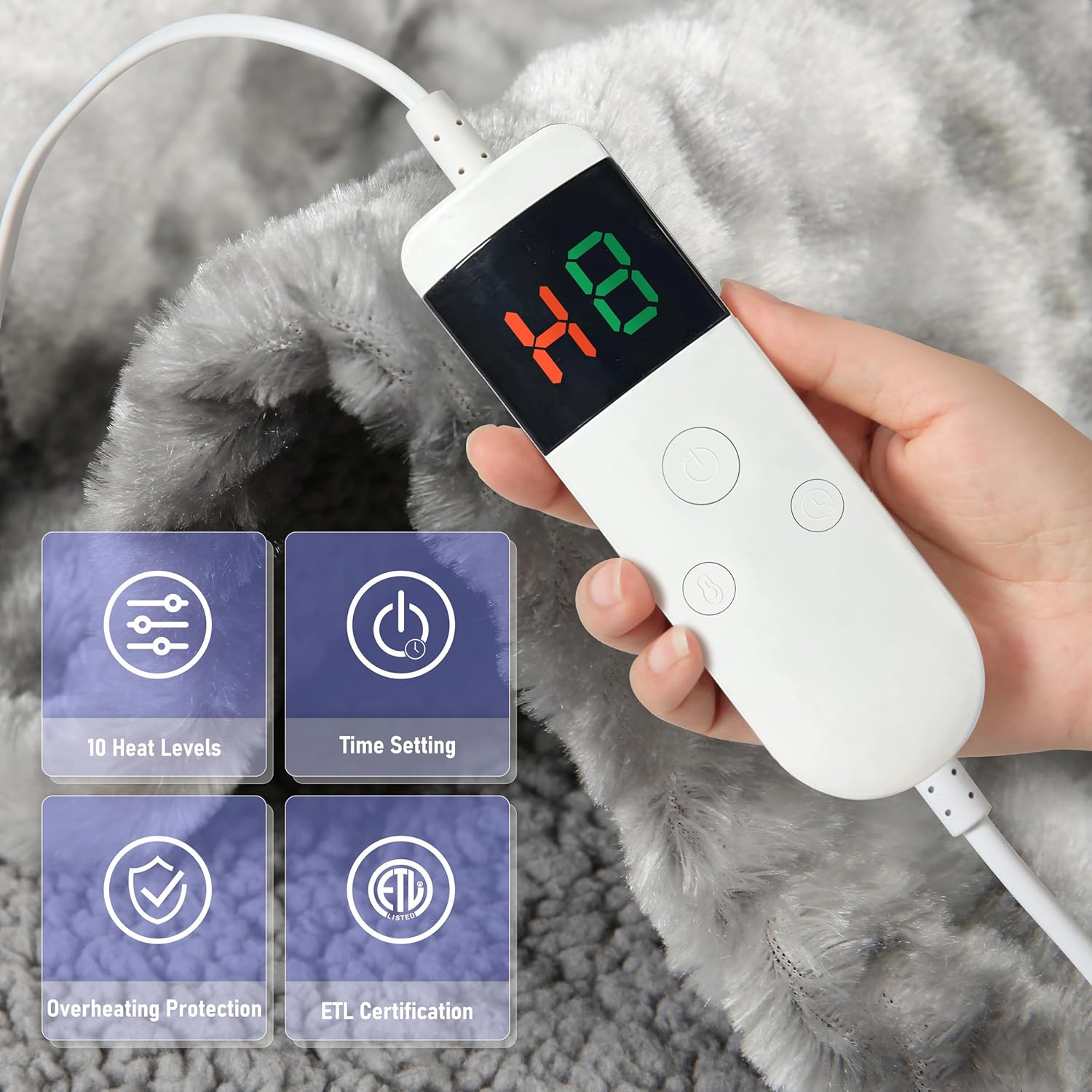 Cushious 50x60 Electric Heated Throw Blanket