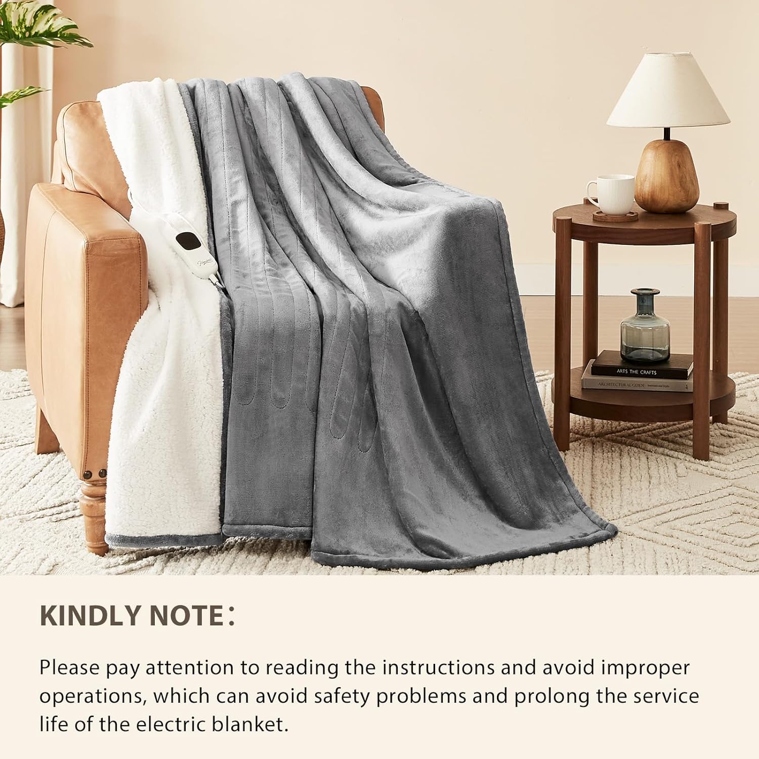 Homemate Heated Throw Blanket 50x60 Inch with 10 Heat Levels