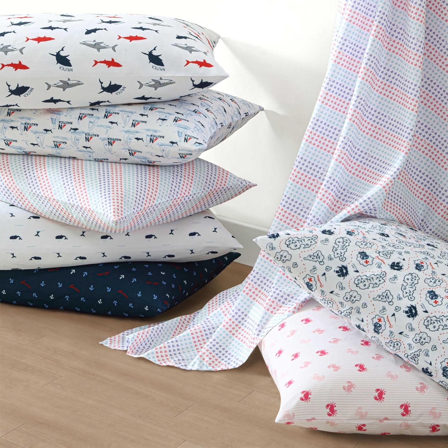 Nautica Kids Twin XL Sheet Set - Axton Crab Pink