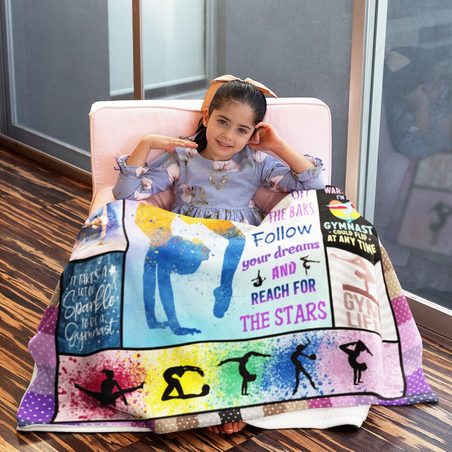 Gymnastics Theme Blanket 50x40 for Girls