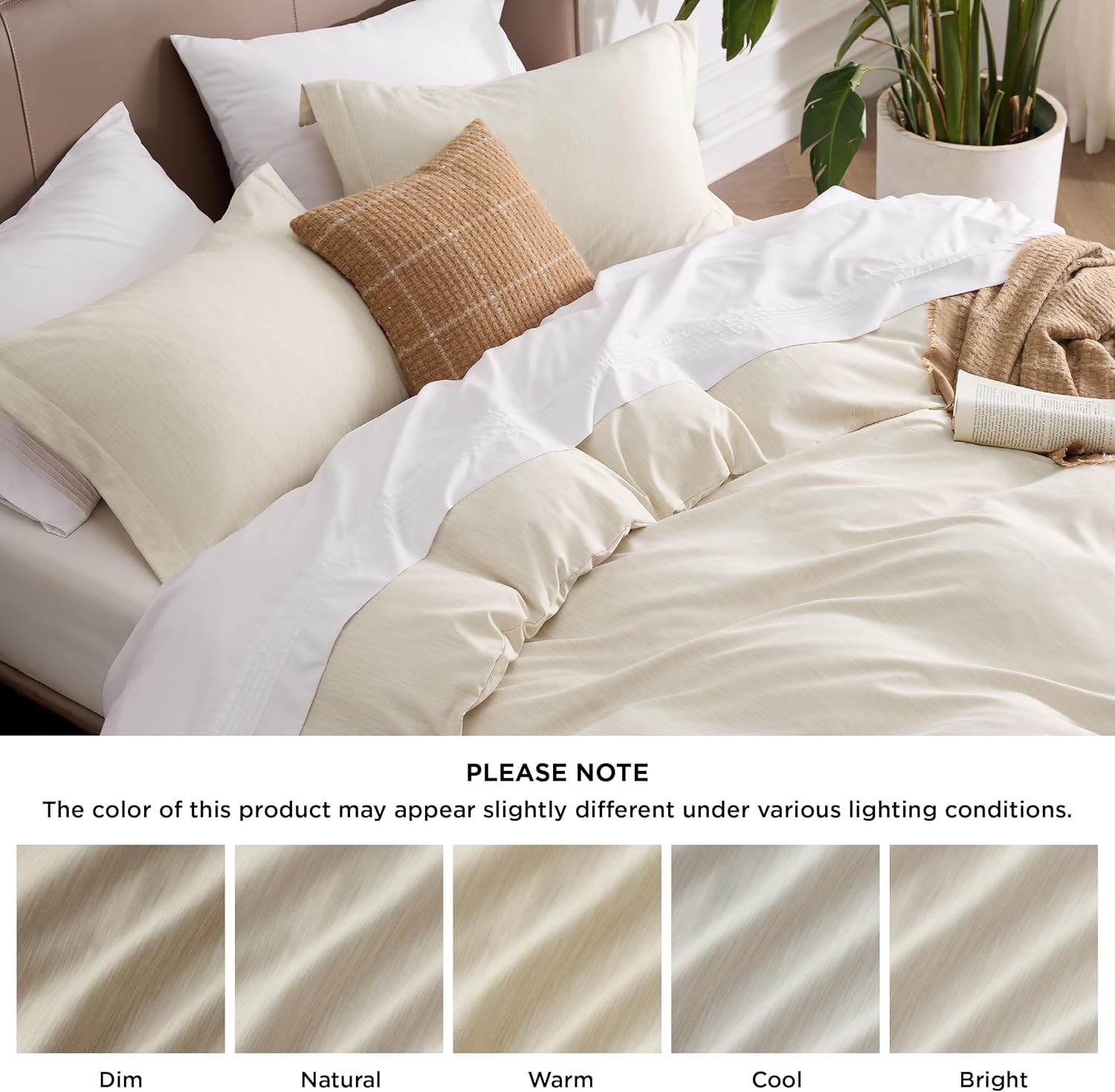 Bedsure Duvet Cover Twin Set - Soft Fluffy Cationic Print with Zipper Closure