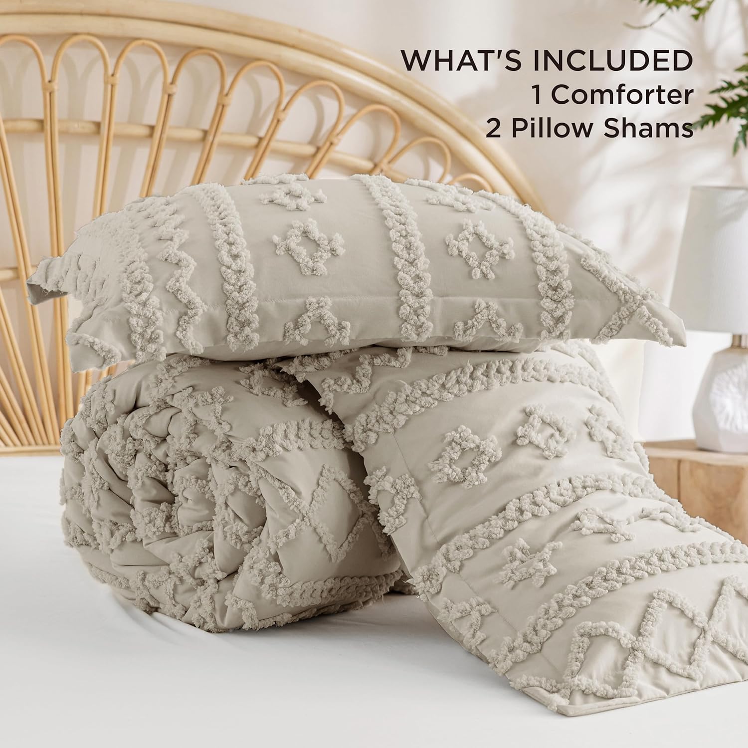 Bedsure Tufted Boho Comforter Set King