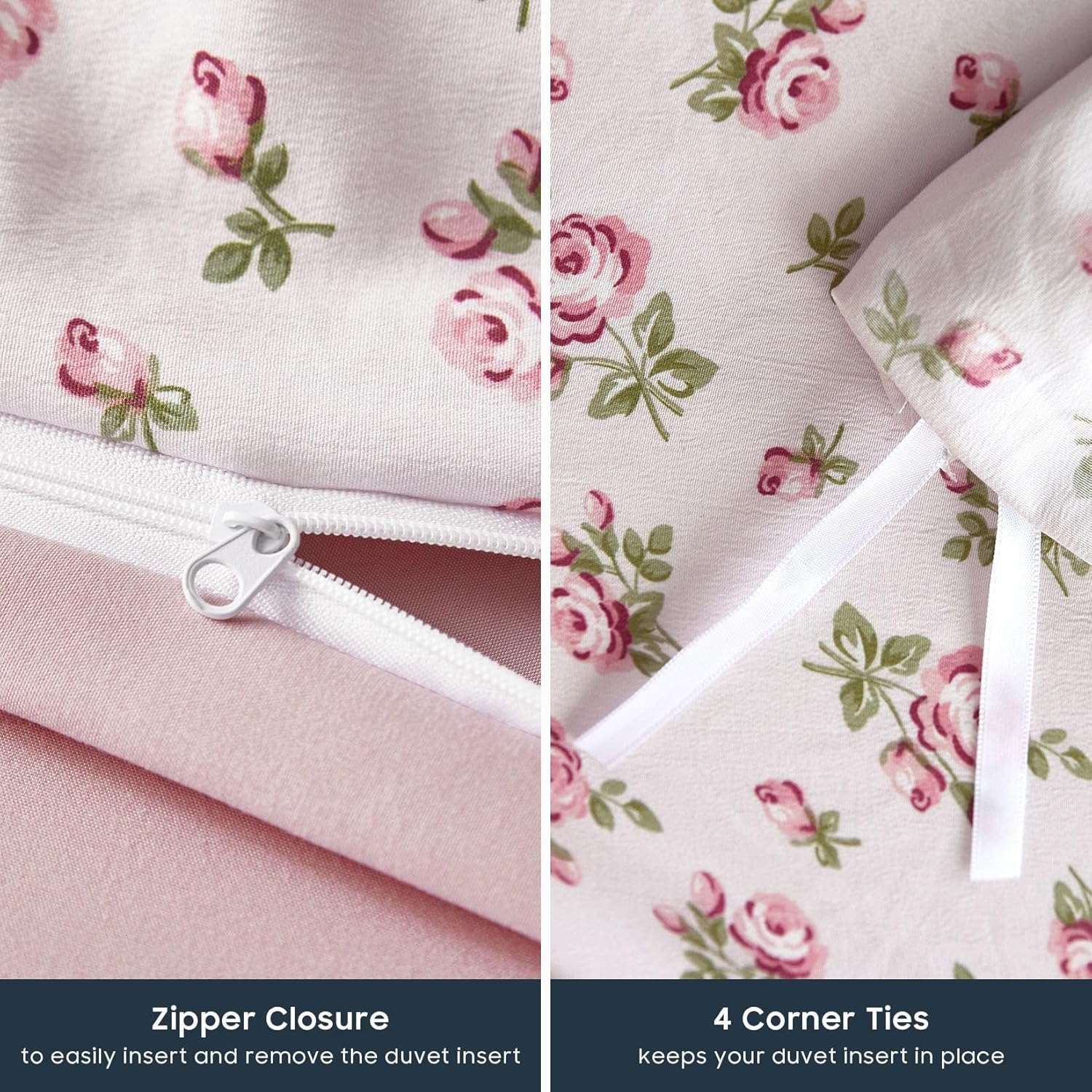 Wake In Cloud Coquette Duvet Cover Set Pink Floral