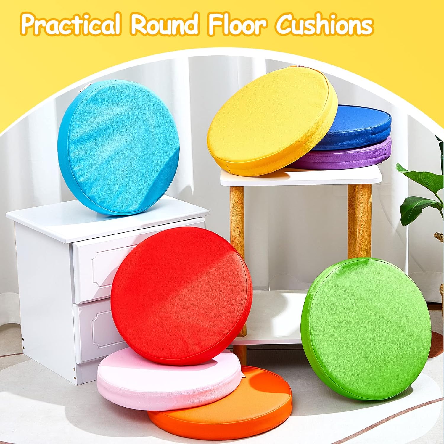 Marsui 8 Pcs Thick Floor Cushions for Classroom 1