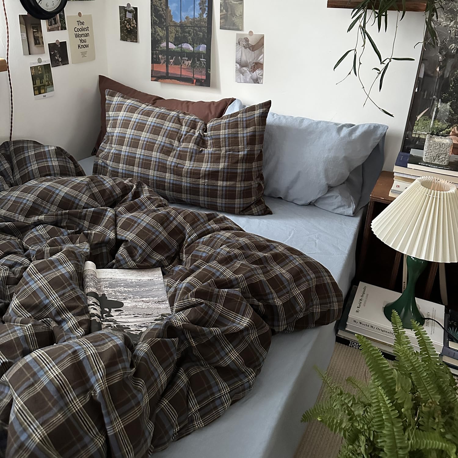 mixinni Buffalo Plaid Duvet Cover Set Twin XL 3 Piece