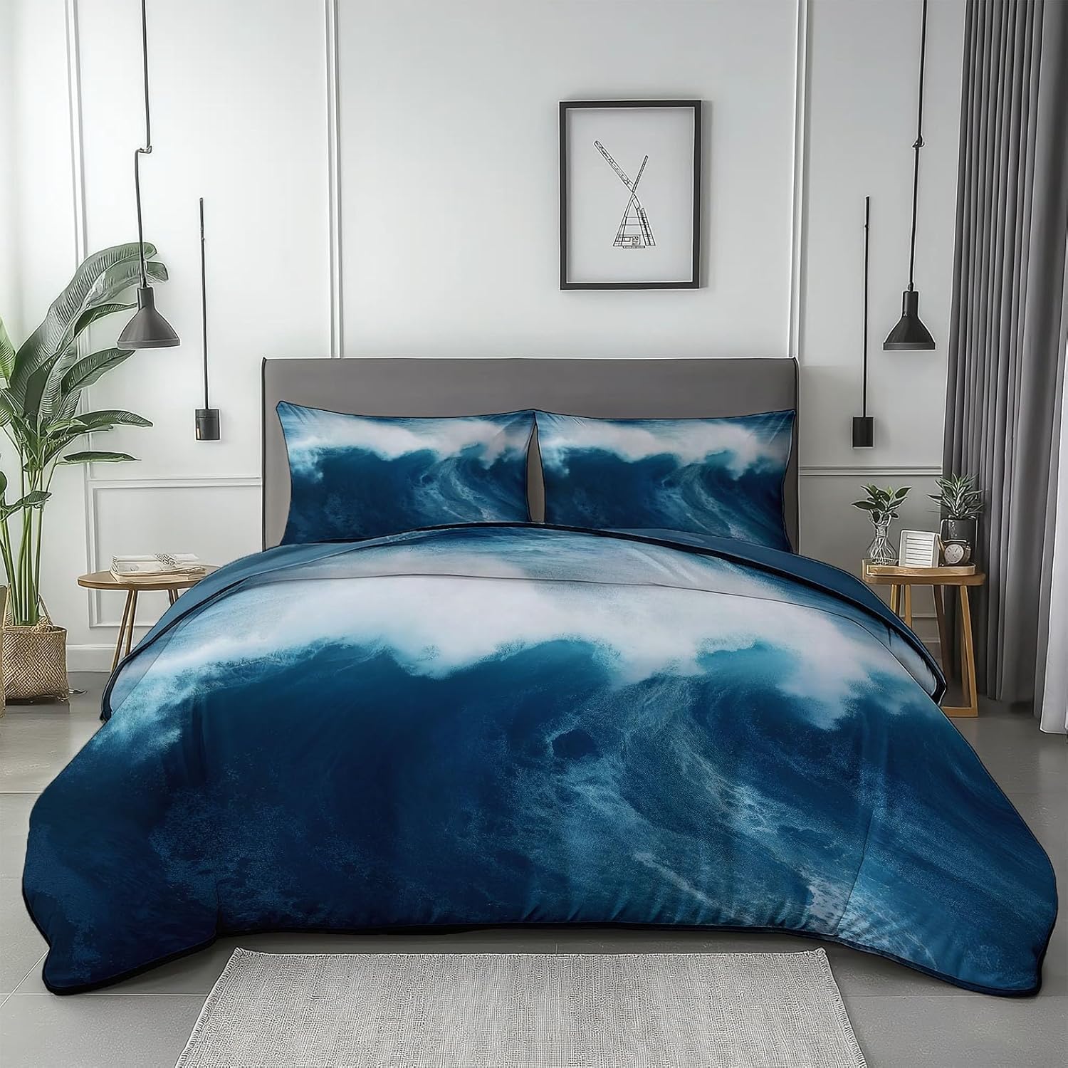 Blue Duvet Cover Twin XL with Matching Pillowcases