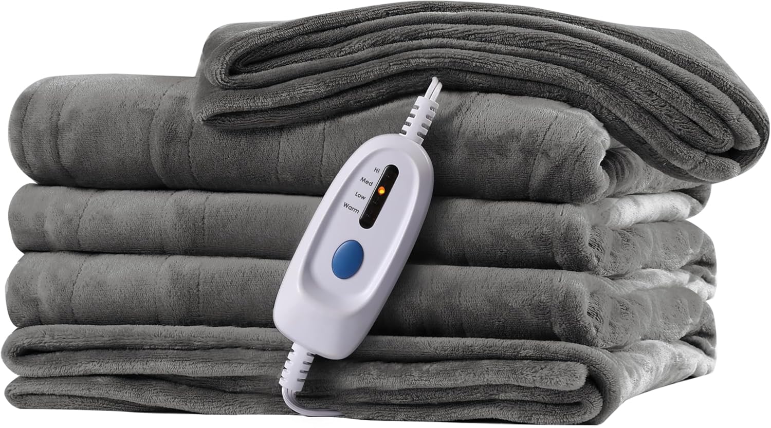 McJaw Electric Heated Blanket 72x84 Full Size Ivory Gray