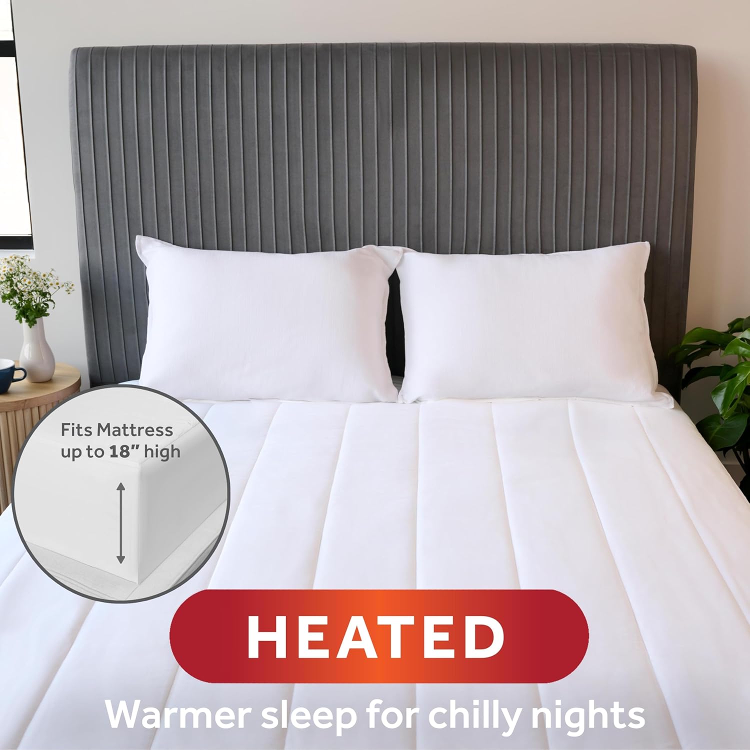 Sunbeam Wi-Fi Mattress Pad with 10 Heat Settings Queen Size
