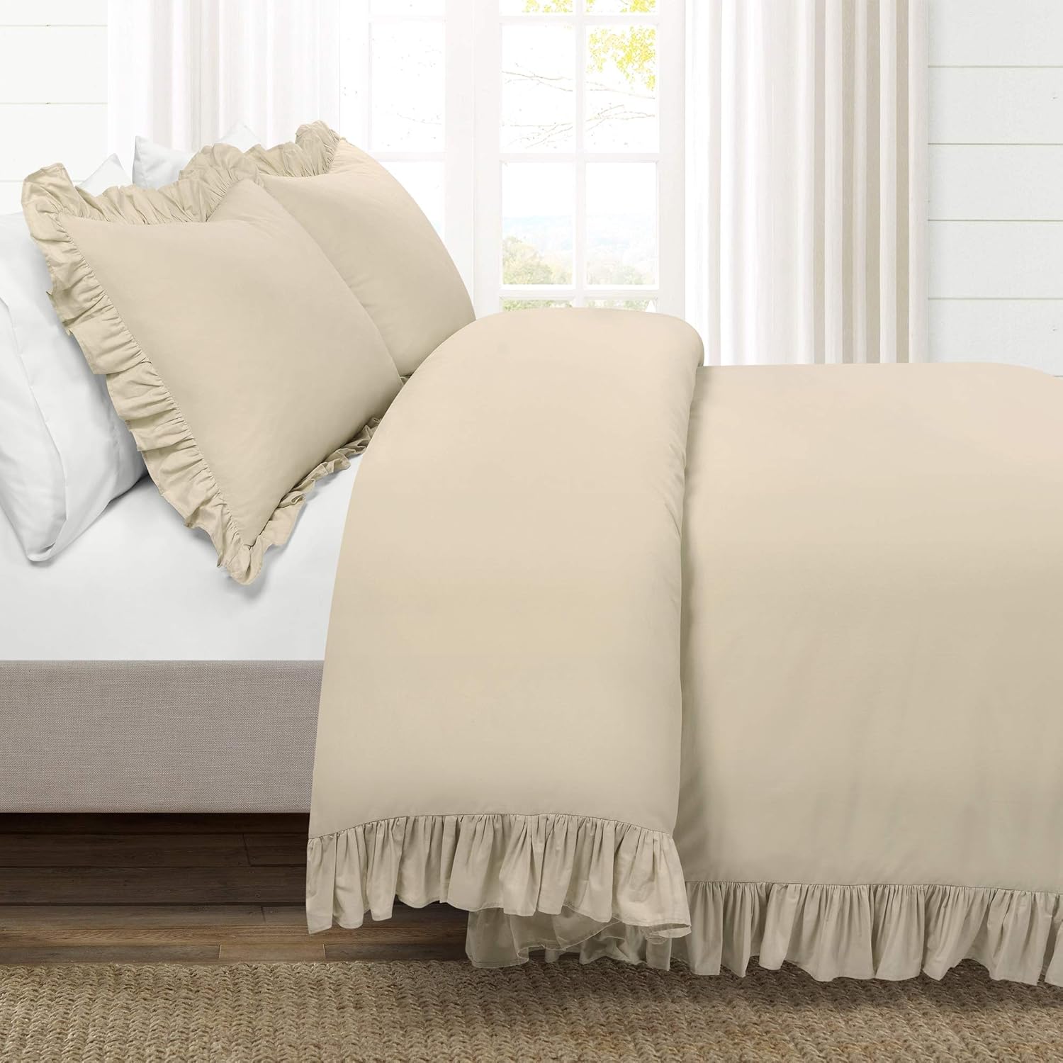 Lush Decor Reyna Ruffle Blanket King Size Wheat