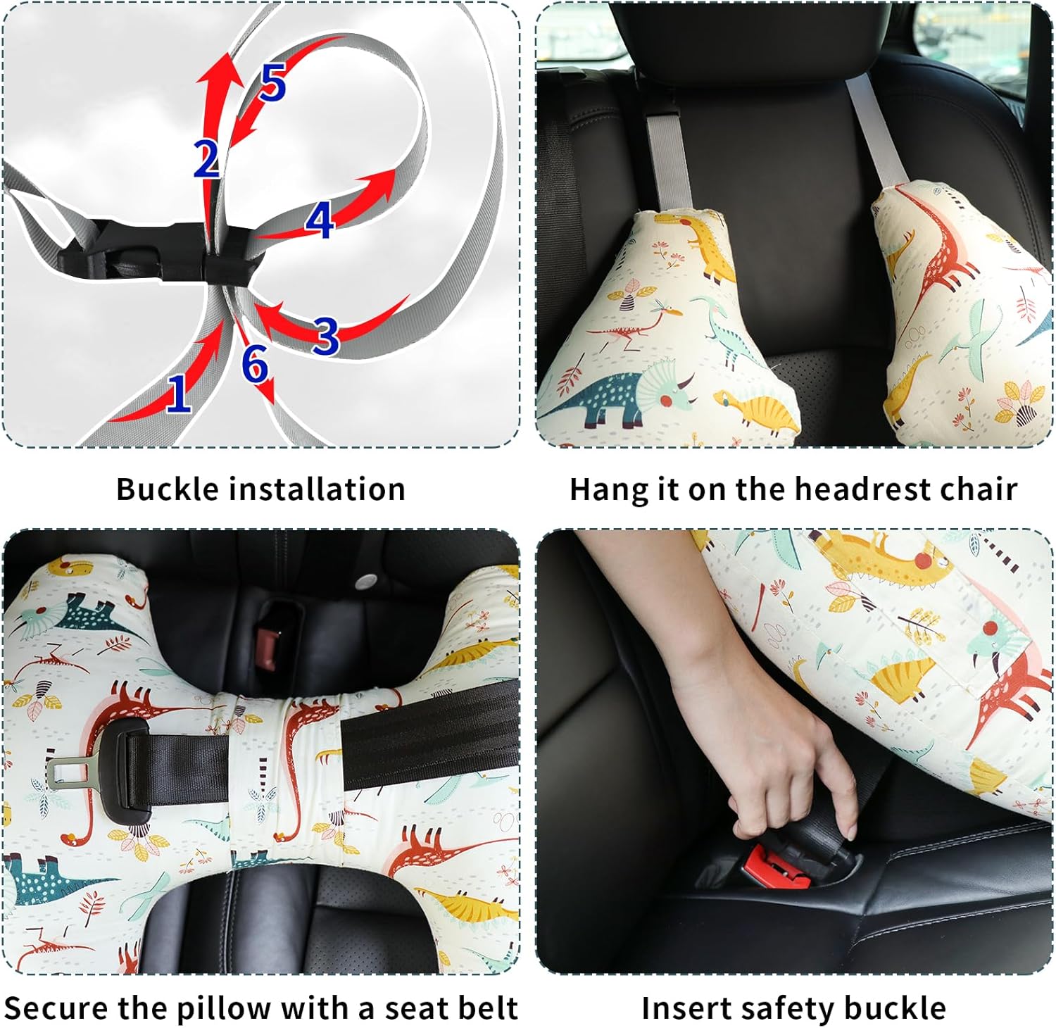 FASTSPOK H-Shape Car Pillow for Kids and Adults
