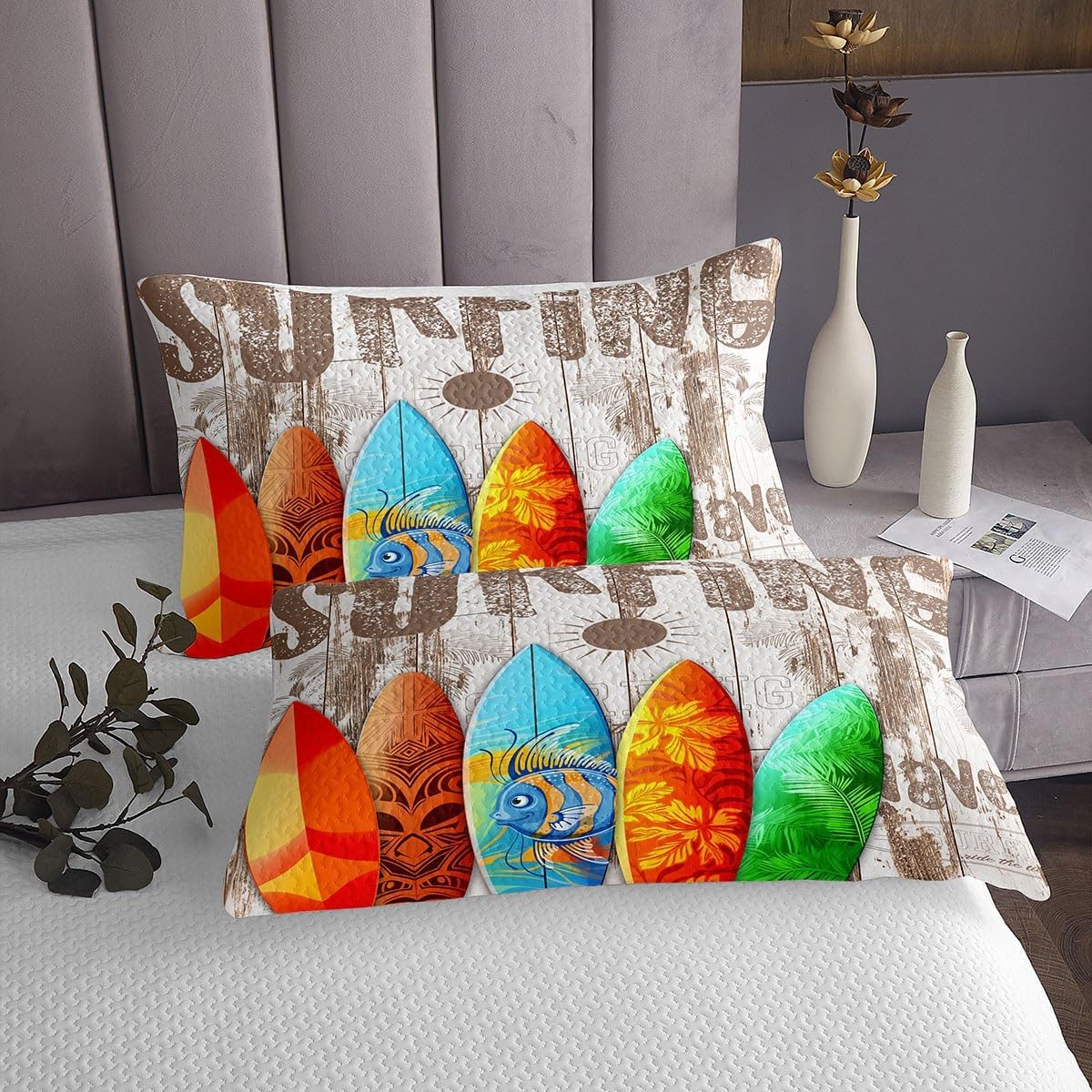 Homewish Surfboard Coverlet Set Queen Size 1