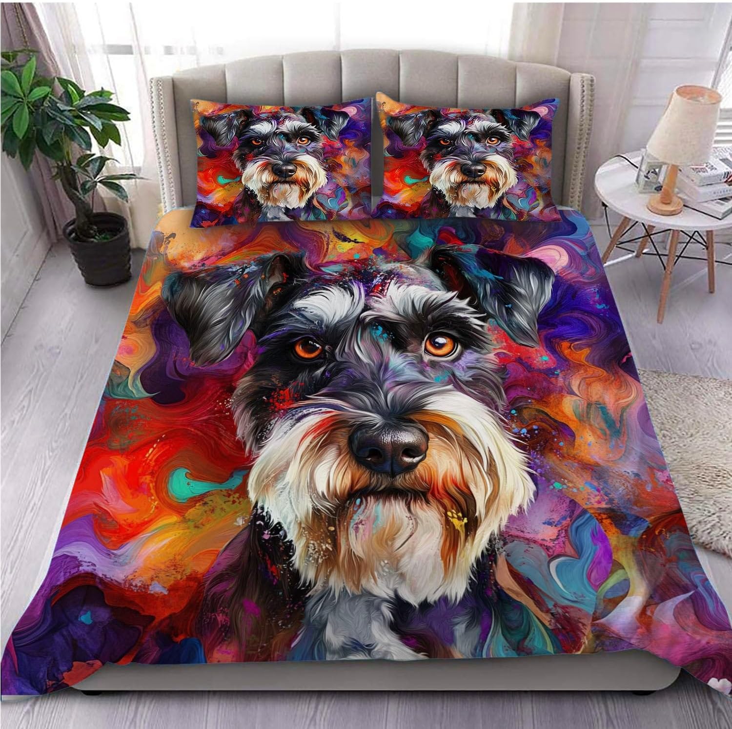 Custom 3D Print Dog Duvet Cover Set for Kids