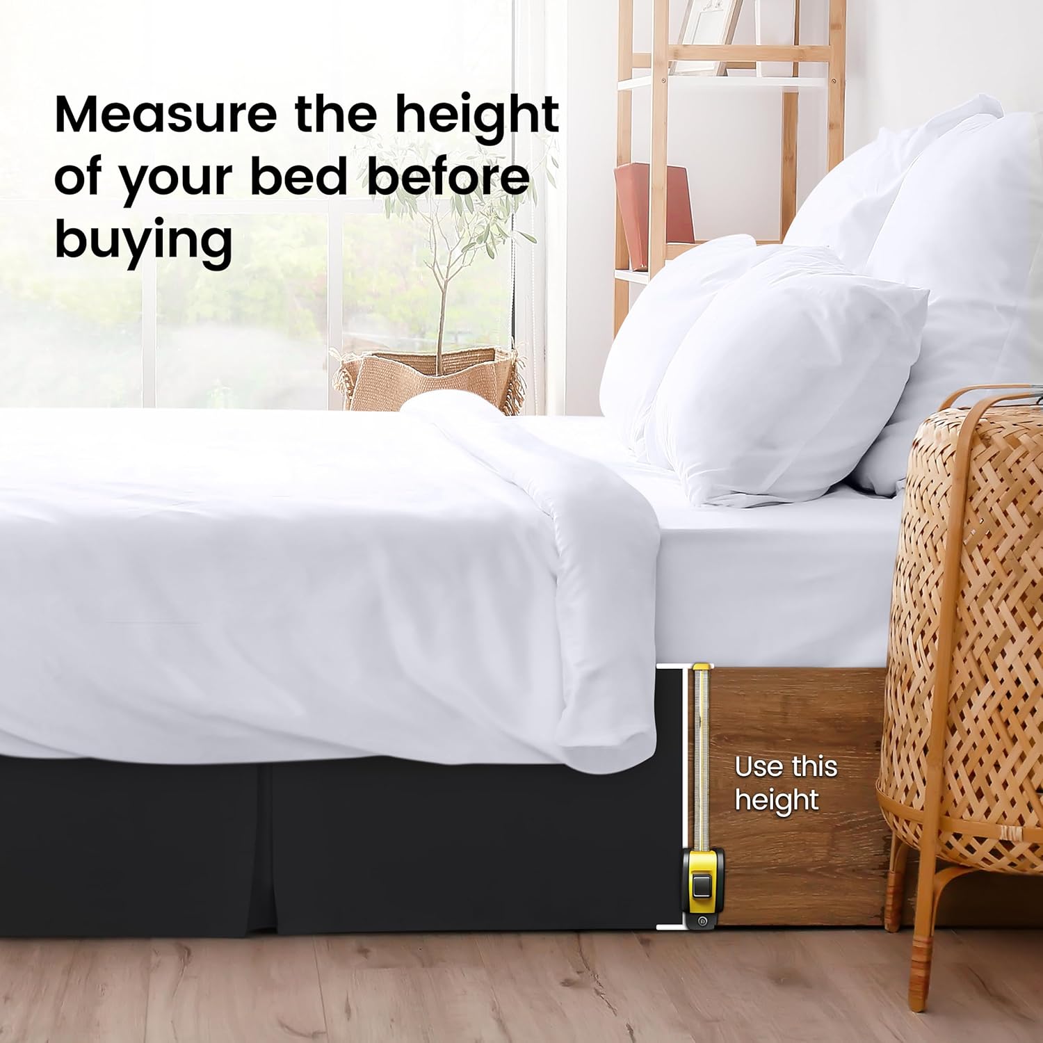 Utopia Bedding Twin Bed Skirt - Black Soft Ruffle 15 Inch Drop