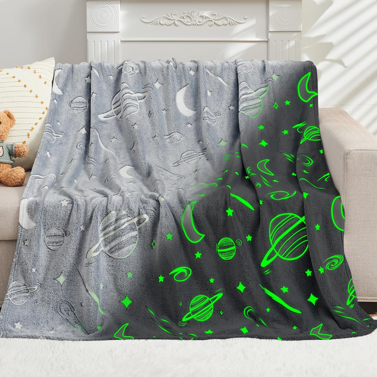 Inhand Glow in the Dark Stars Throw Blanket for Kids 1