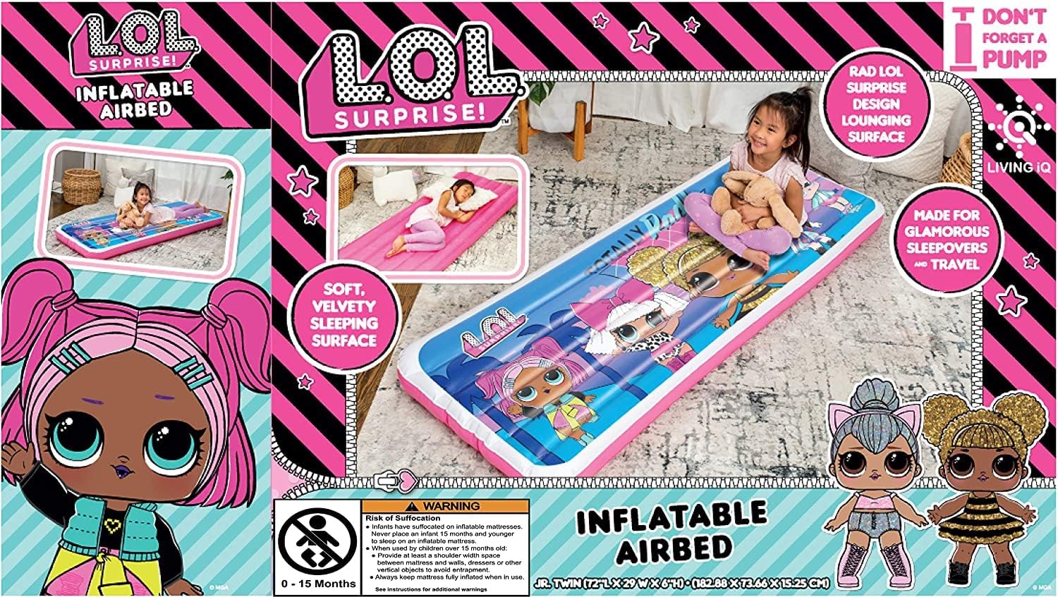 Living iQ Jr Air Bed with LOL Surprise Theme