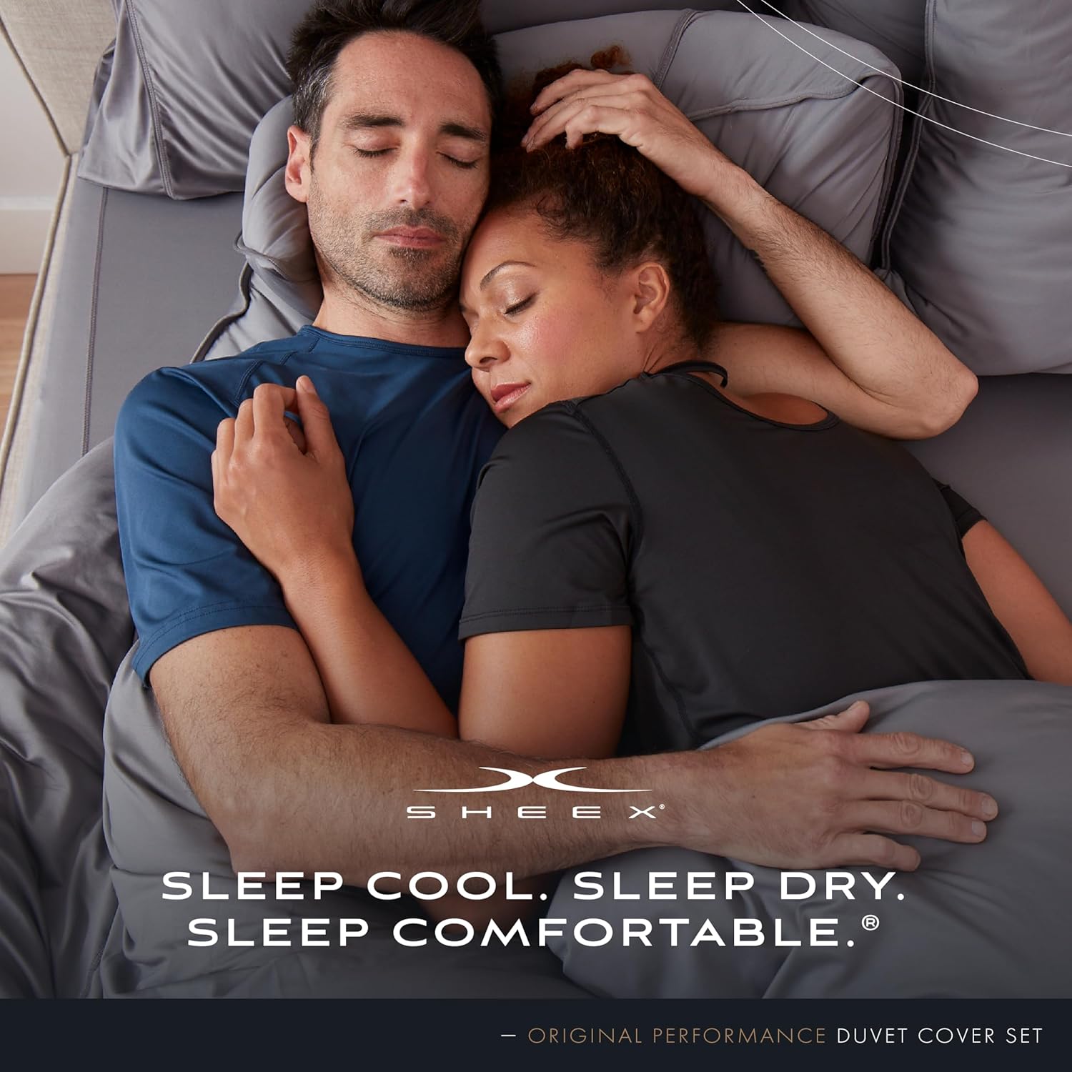 SHEEX Original Performance Cooling Duvet Cover Set with 2 Pillow Shams