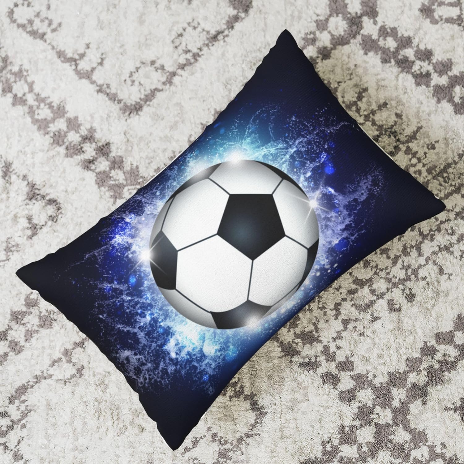 Sports Themed Soccer Throw Pillowcase for Kids Boys Room