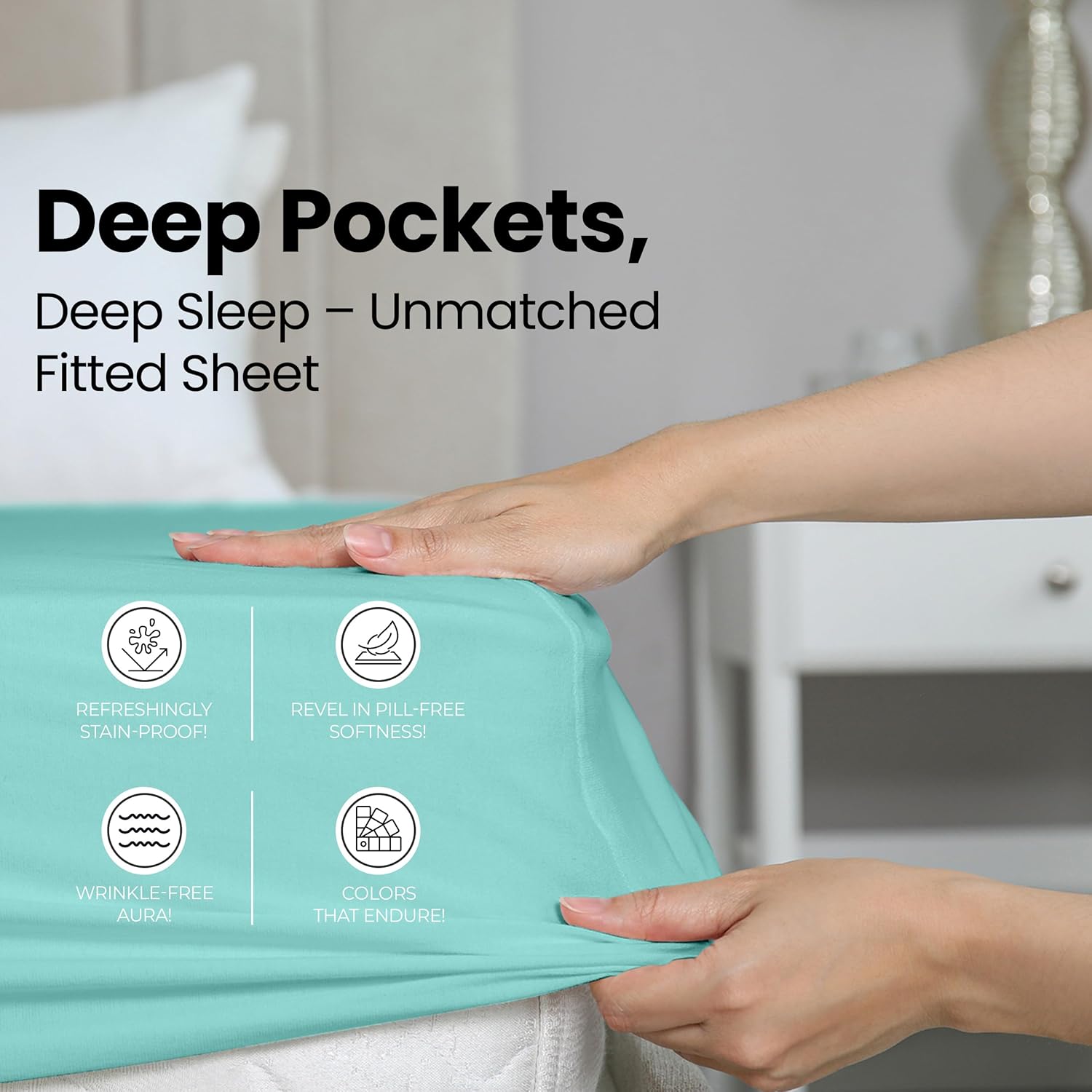 Utopia Bedding Twin Fitted Sheet - Spa Blue