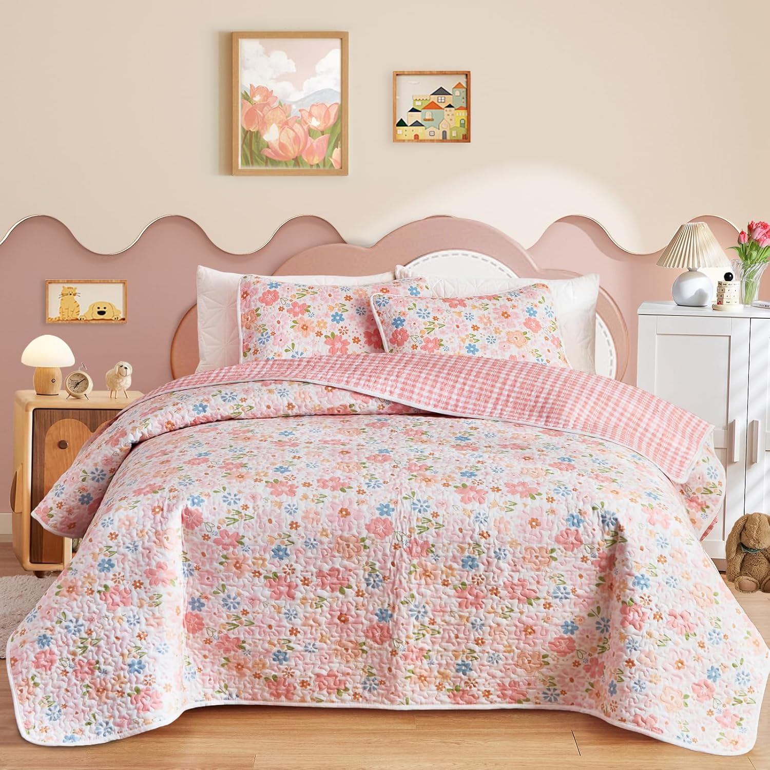 Joyreap 2 Piece Cotton Quilt Set for Girls