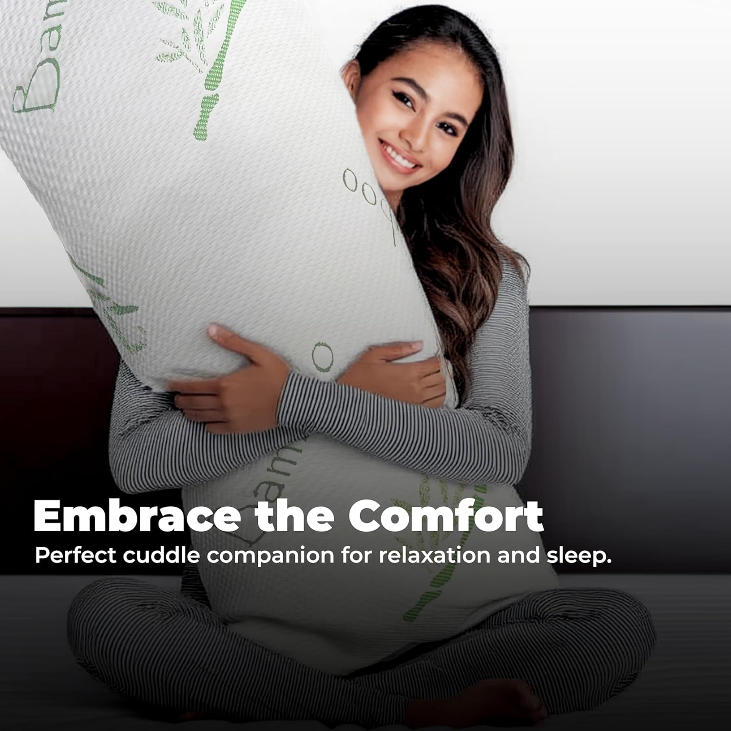OMEO Bamboo Rayon Body Pillow for Side Sleepers
