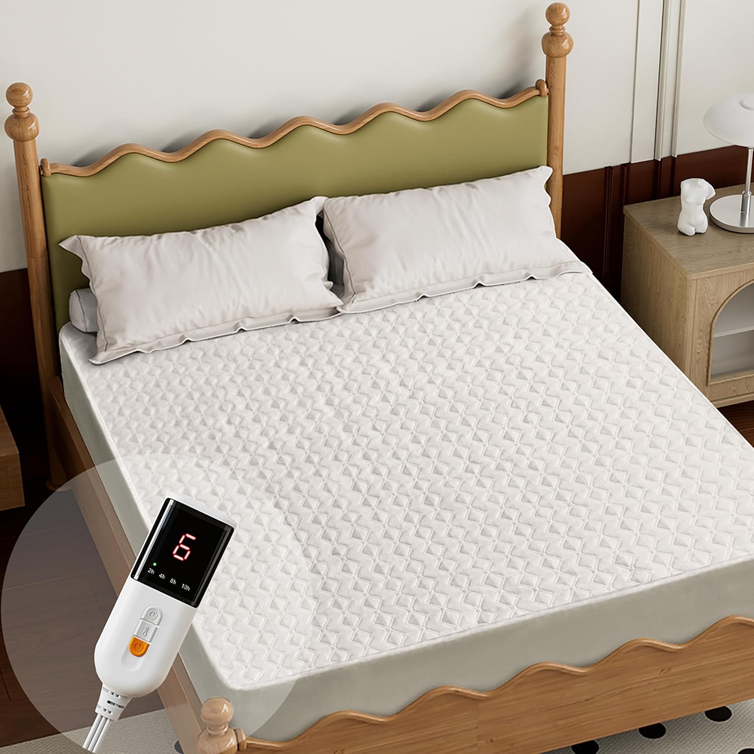 Gotcozy Heated Mattress Pad Twin XL - 6 Heat Settings 10 Hour Auto Off