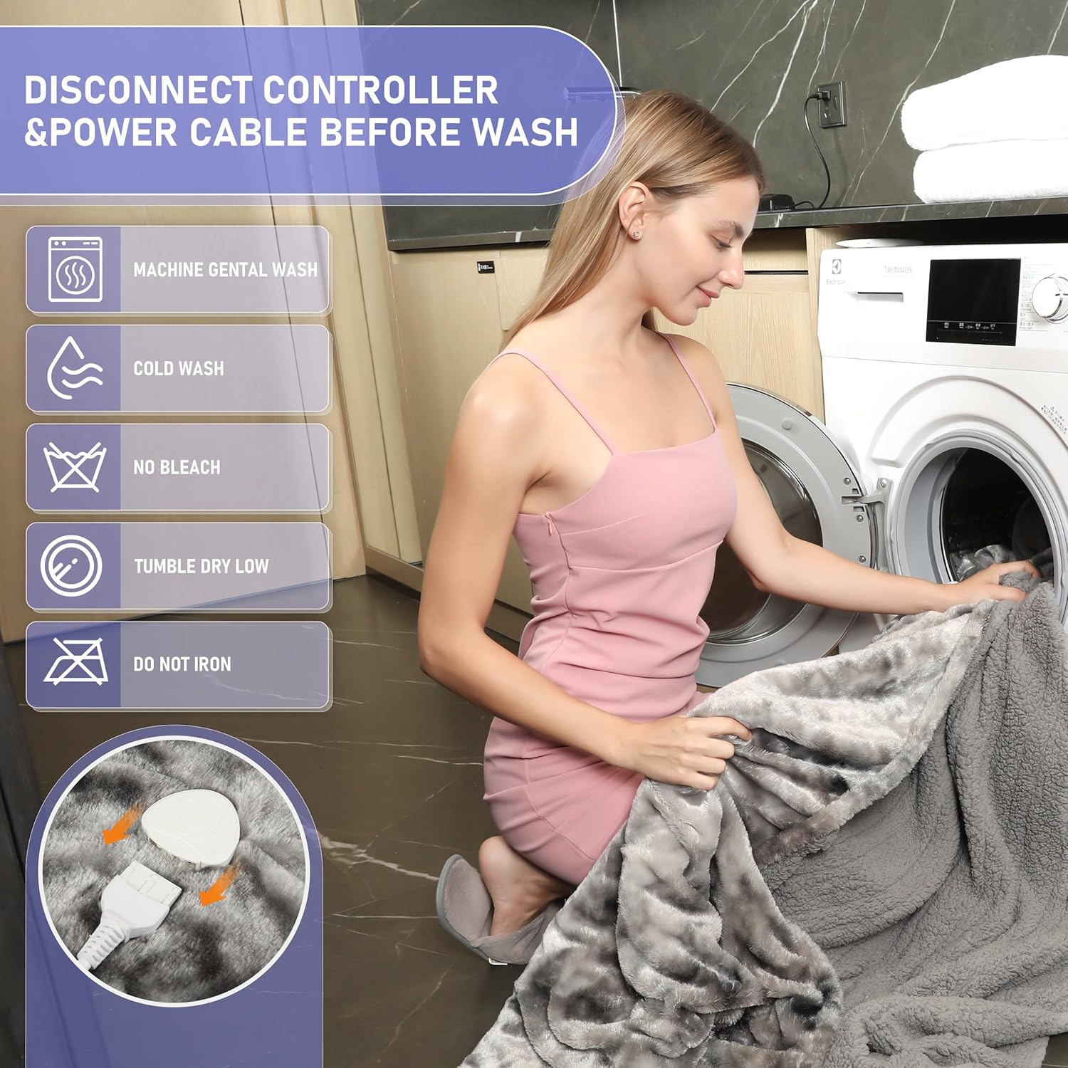 Cushious 50x60 Electric Heated Throw Blanket