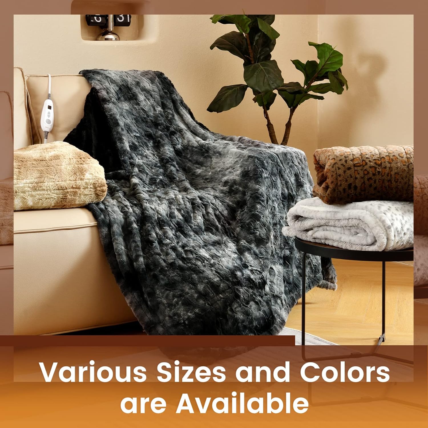 Bearhug Electric Heated Throw Blanket 50 x 60