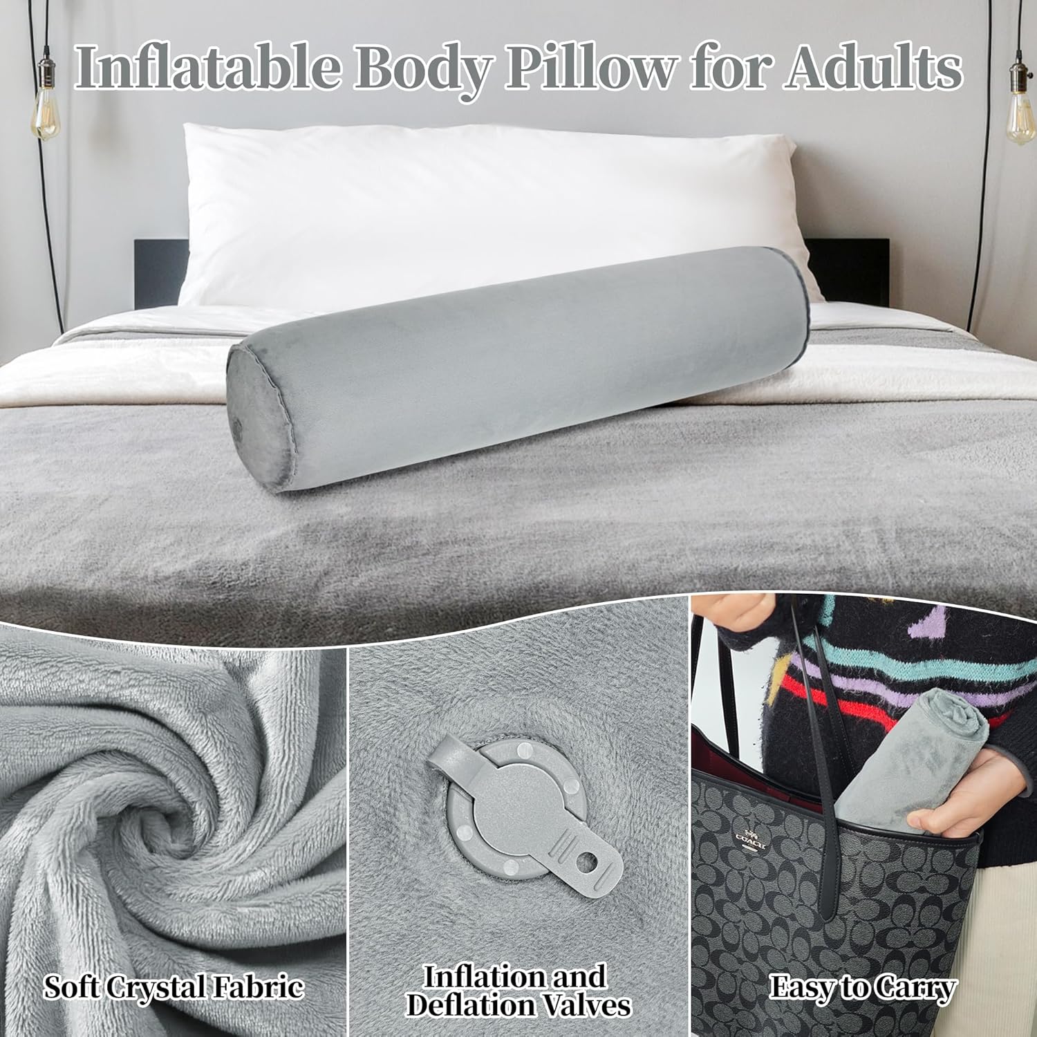YEEKORO 47 Inch Inflatable Body Pillow for Adults and Kids