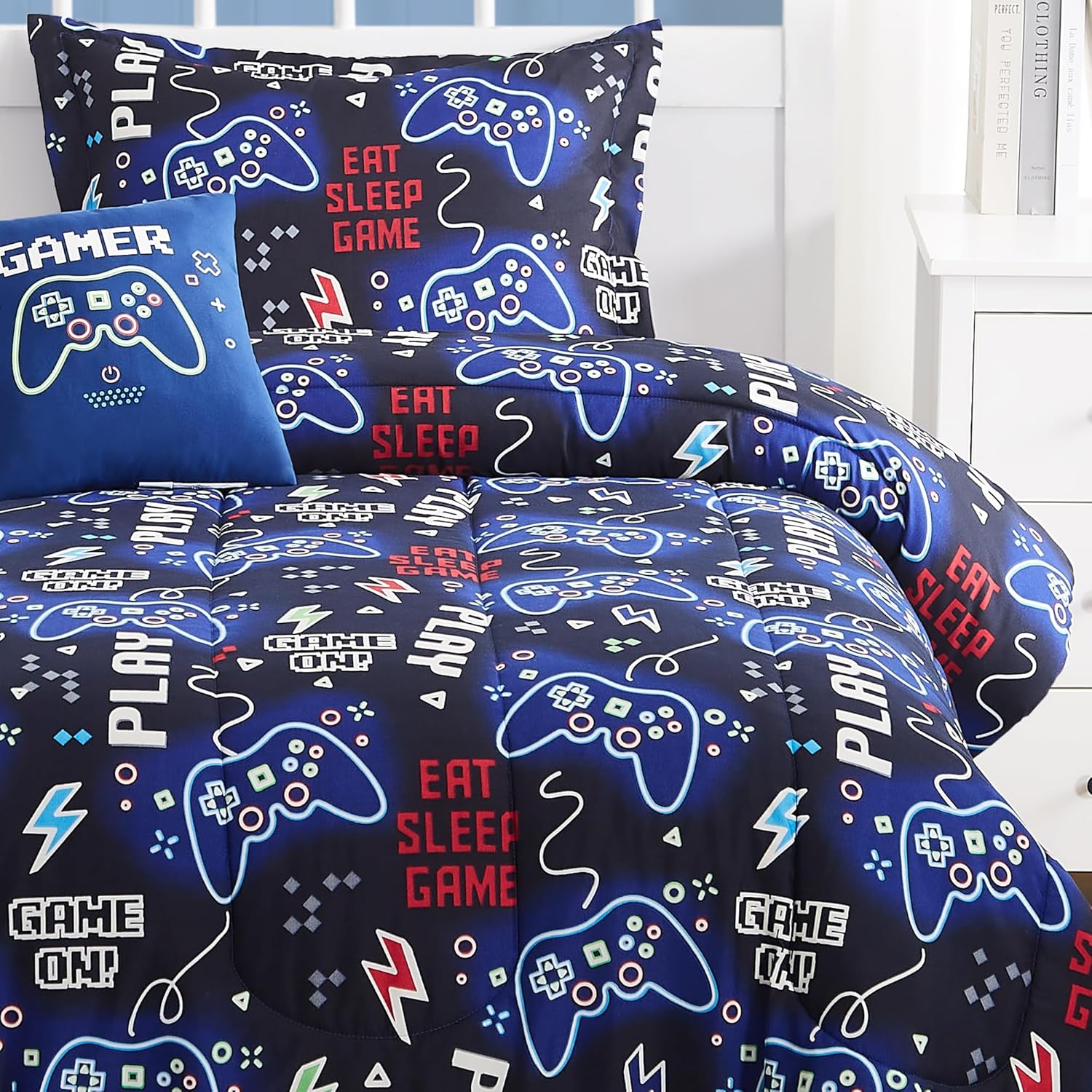 Glow in the Dark Gamer Comforter Set Twin Size
