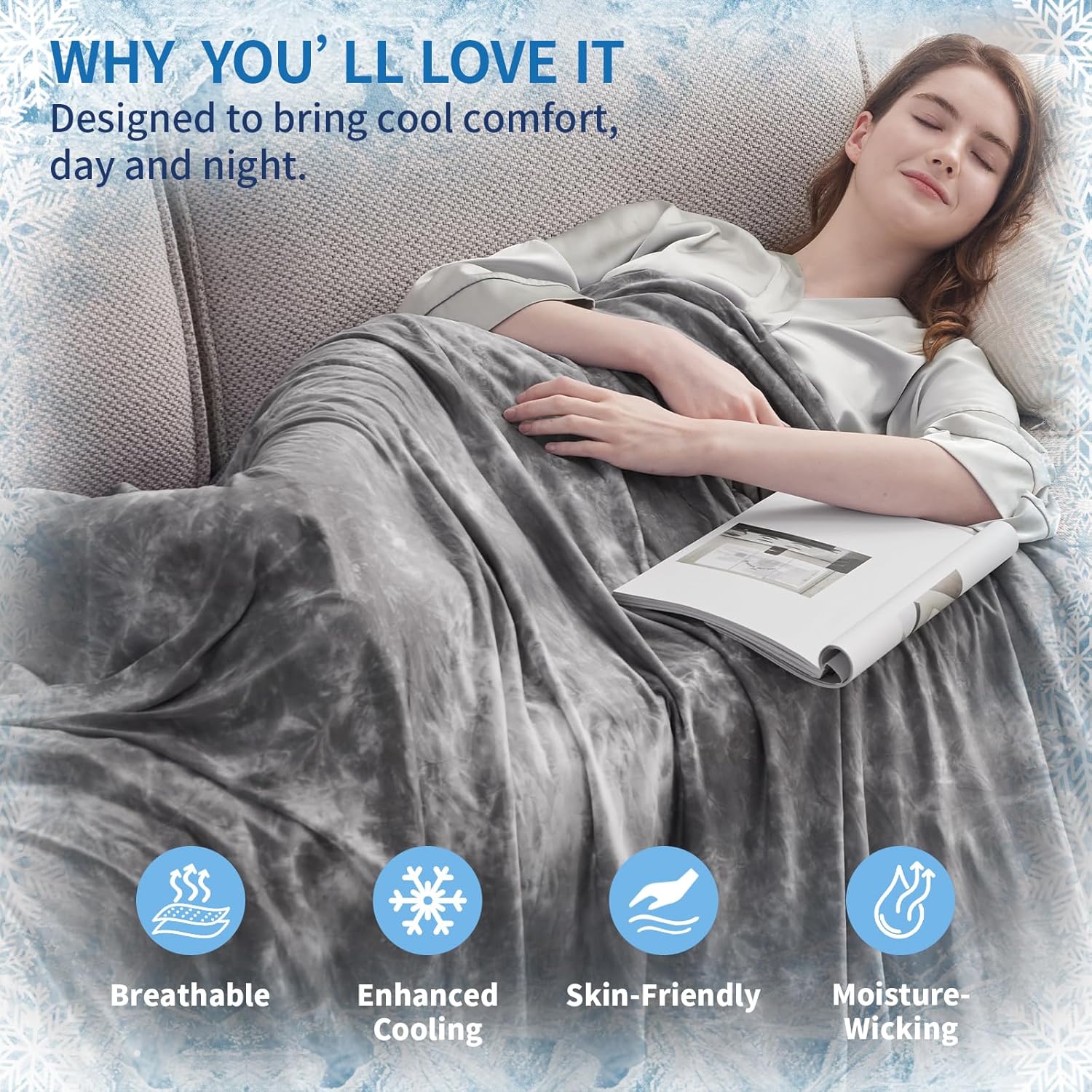 Guohaoi Cooling Throw Blanket for Hot Sleepers Full Size 60x90