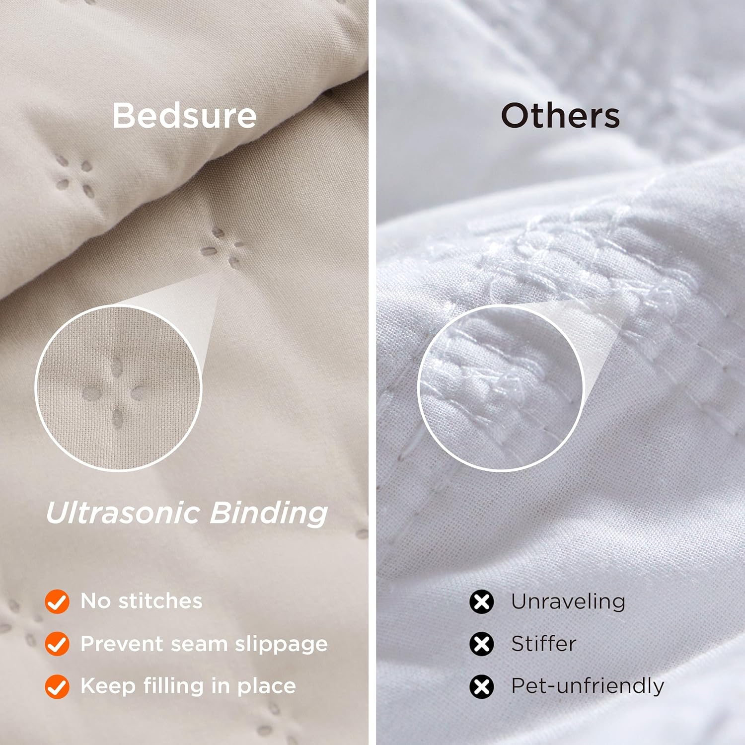 Bedsure King Quilt Set - Ultra Soft Breathable Anti-Static All-Season Bedding Set
