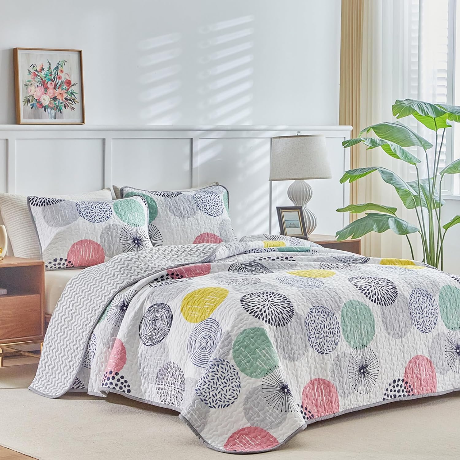 UOZZI BEDDING Kids Quilt Set 2 Piece Reversible