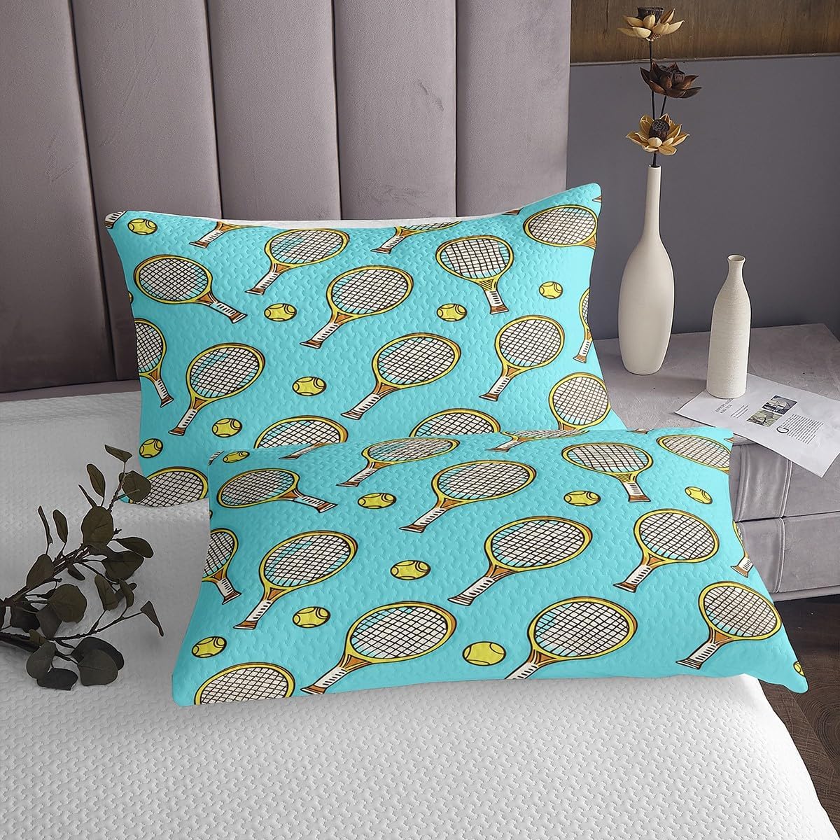 Erosebridal Tennis Print Twin Quilt Set for Kids Teens