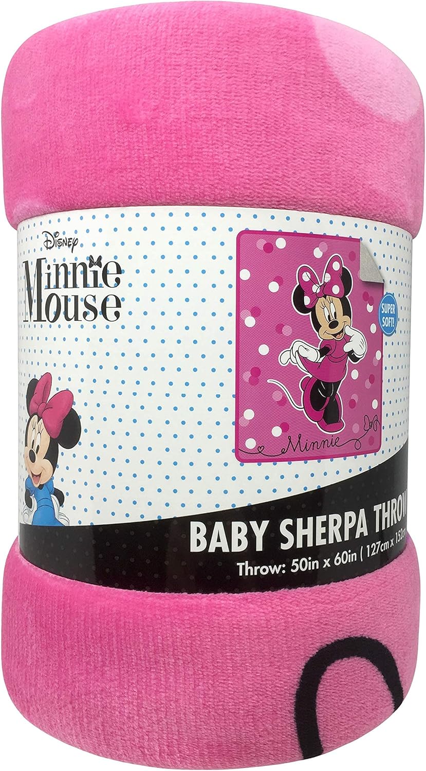 Jay Franco Disney Minnie Mouse Sherpa Throw Blanket - 50 x 60 Inches