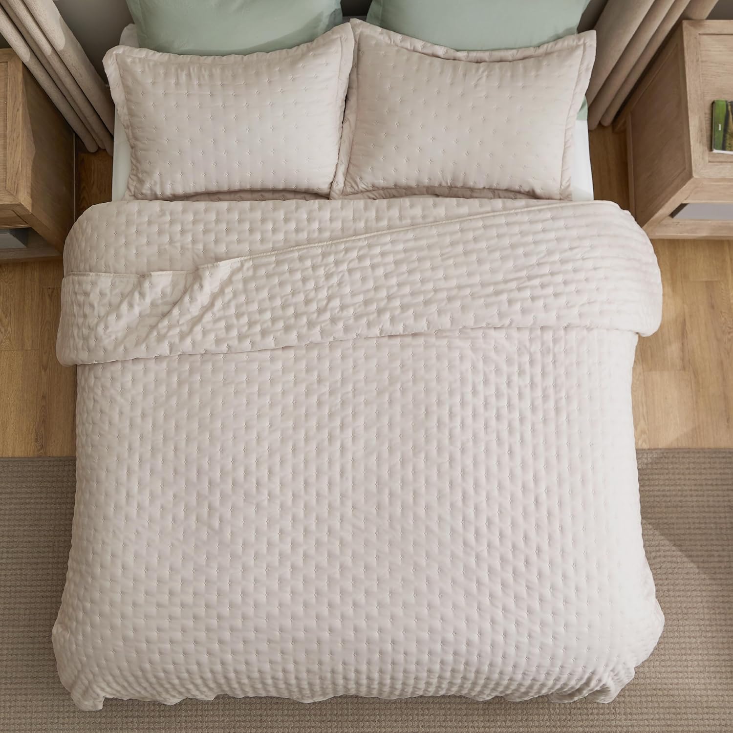 Bedsure King Quilt Set - Ultra Soft Breathable Anti-Static All-Season Bedding Set