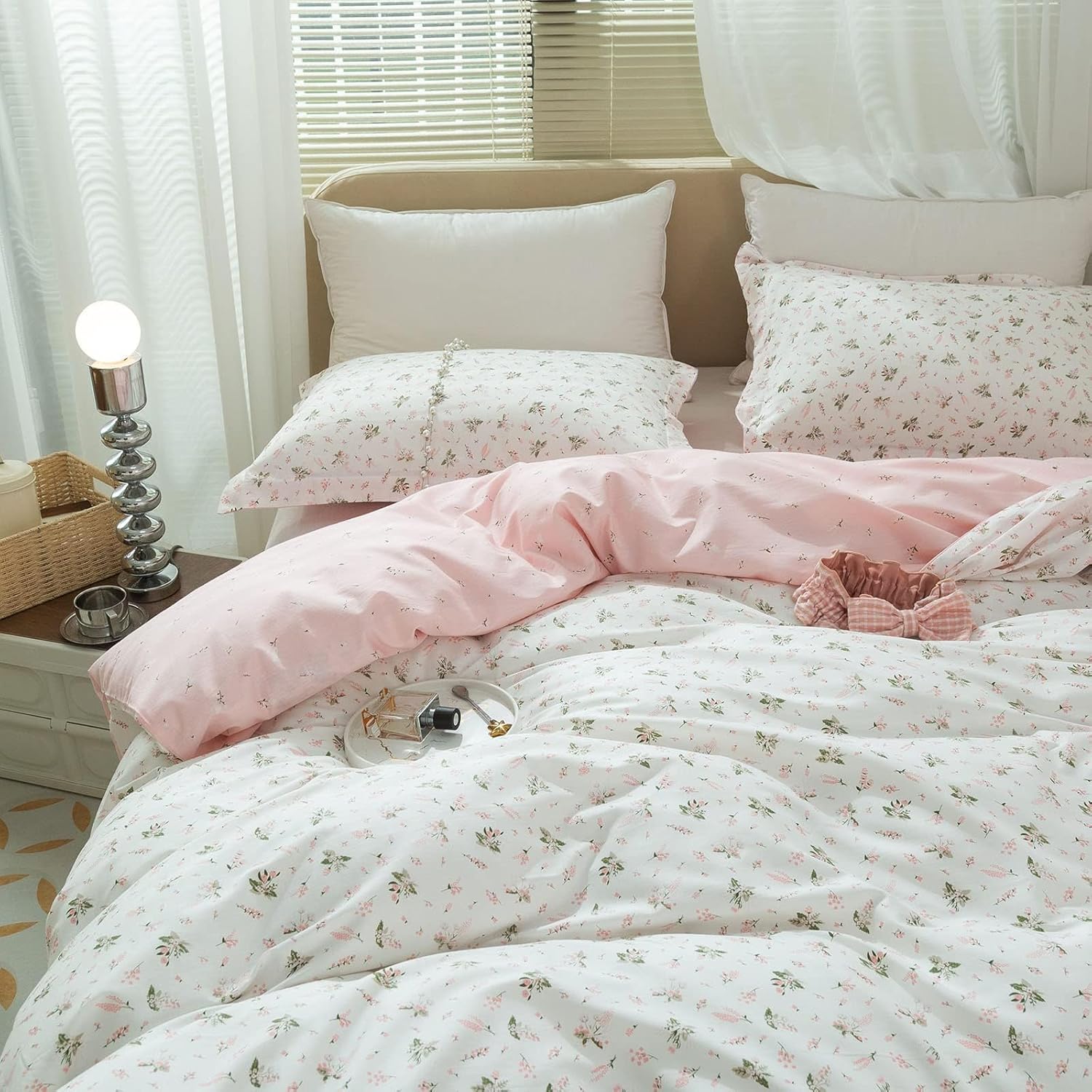 AMWAN Floral Duvet Cover Queen Set