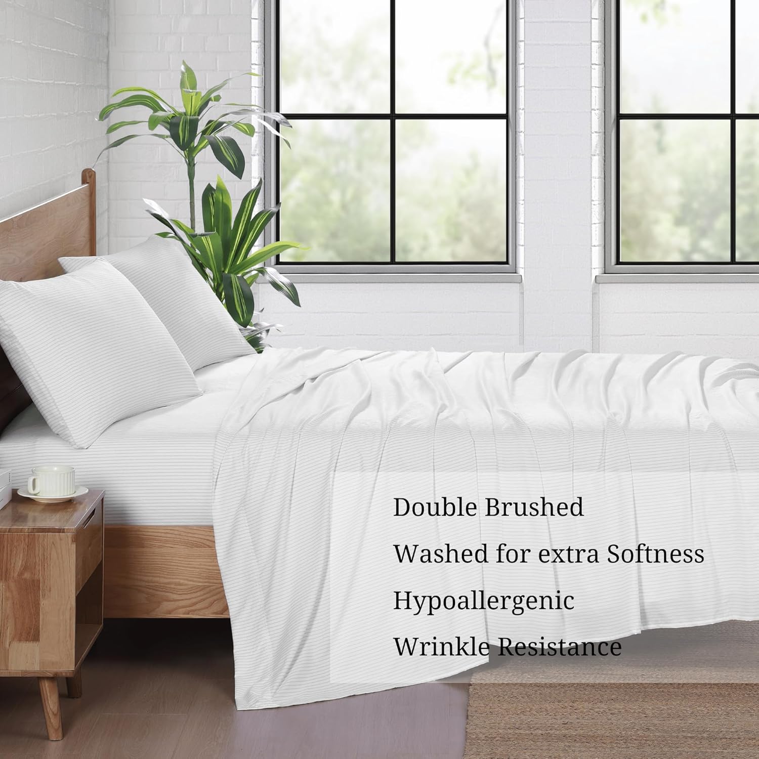 Casa Platino Twin Sheets Set 3 Piece Soft Breathable