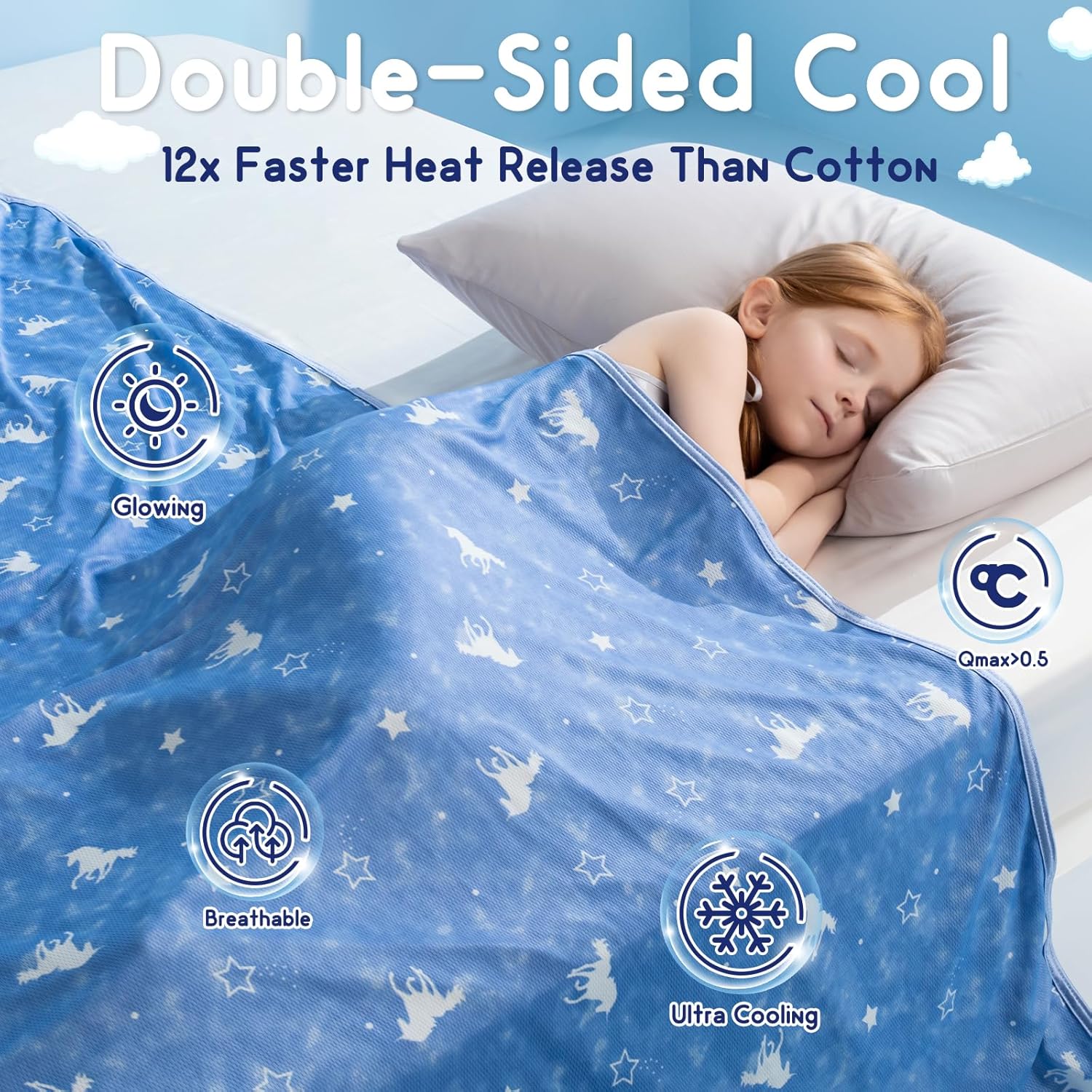 Elegear Kids Cooling Blanket with Glow in The Dark Design