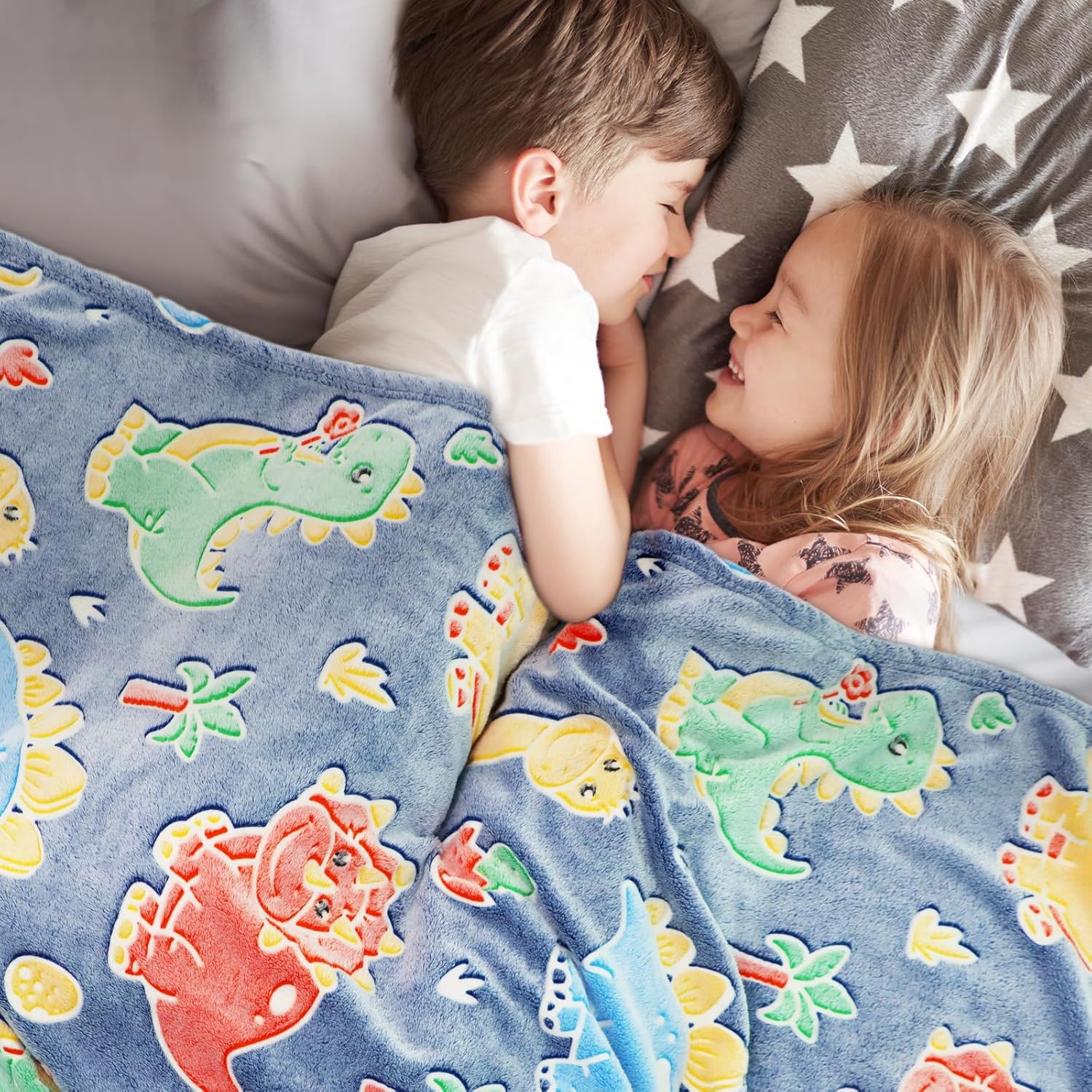 Glow in the Dark Dinosaur Blanket for Kids and Adults