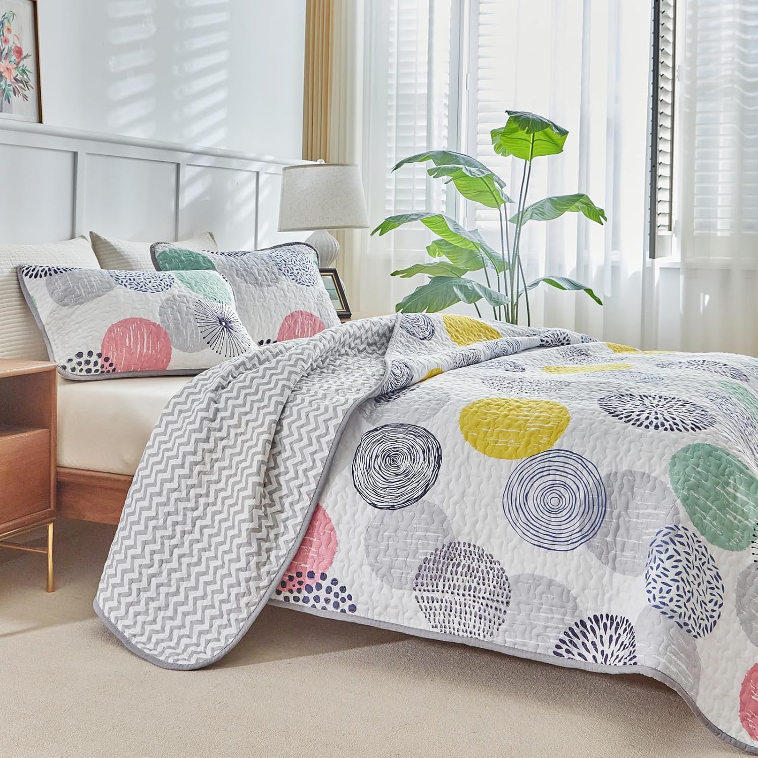 UOZZI BEDDING Kids Quilt Set 2 Piece Reversible