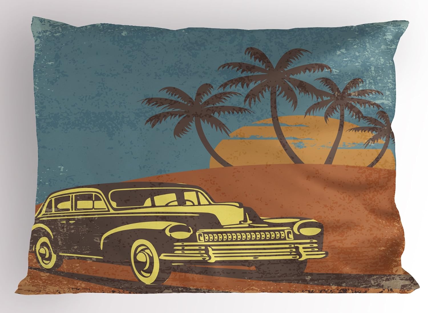 Ambesonne Vintage Car Beach Pillow Sham
