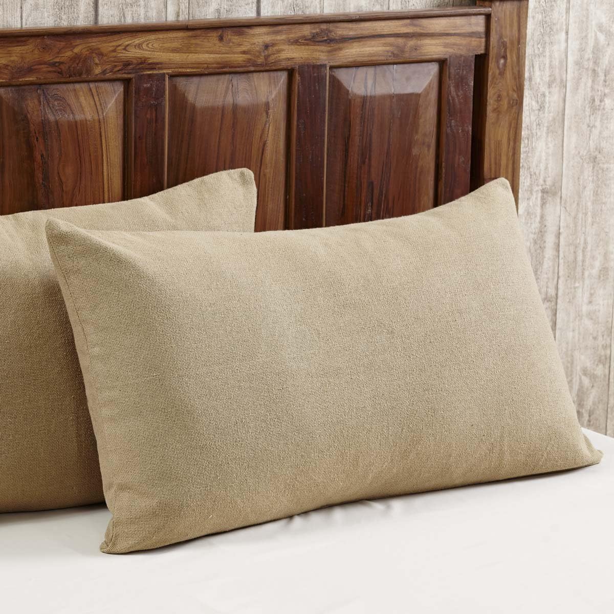 VHC Brands Burlap King Sham 21x37 Tan 1