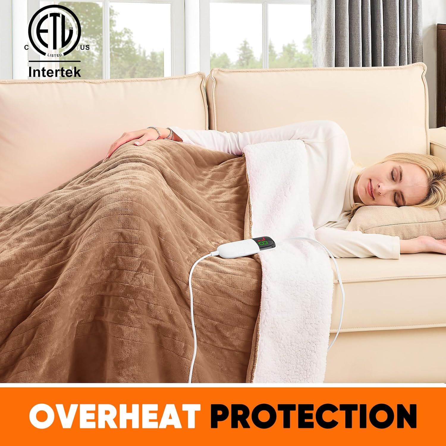 Greenoak Heated Blanket 50x60 10 Levels with Auto-Off Overheat Protection
