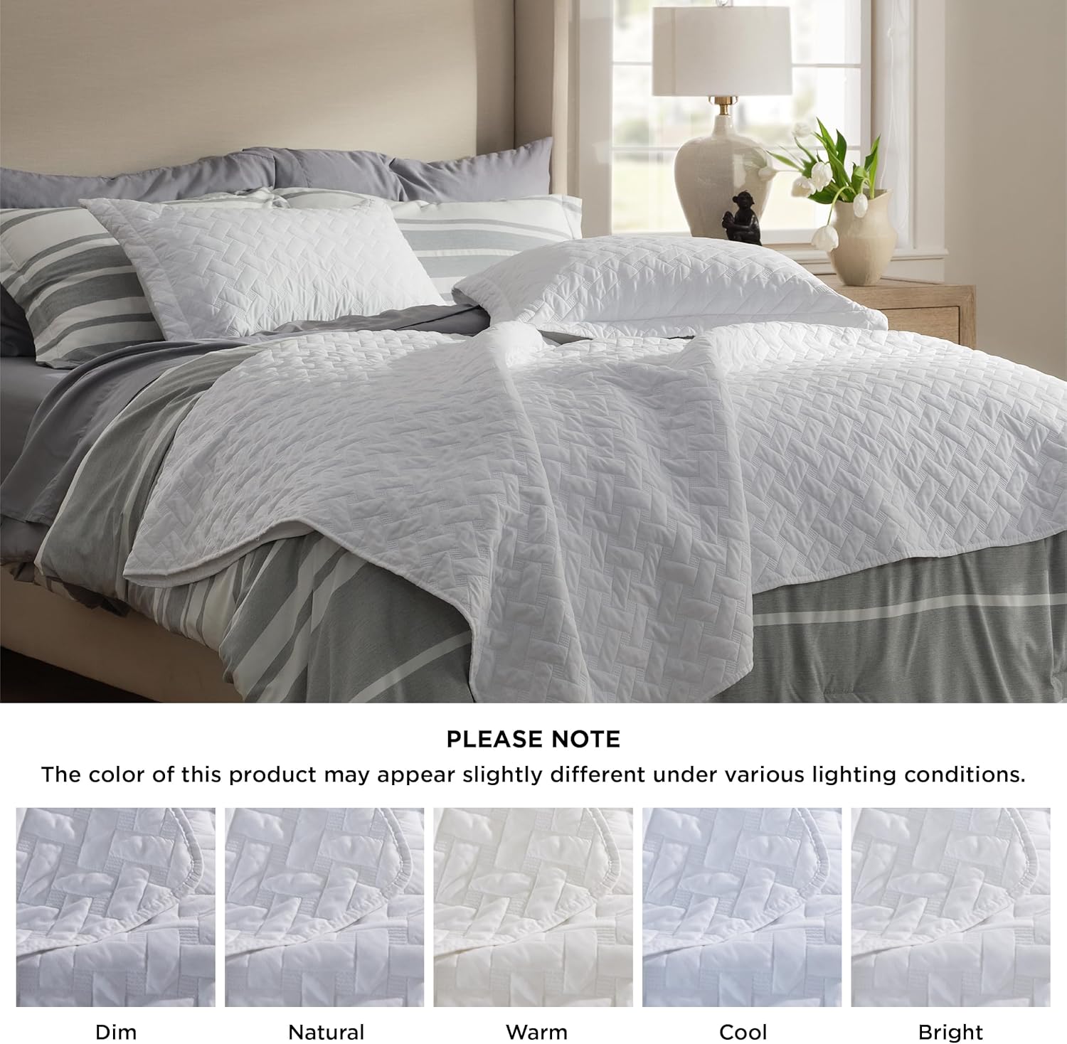 Bedsure King Size Quilt - Lightweight with Basket Weave Pattern