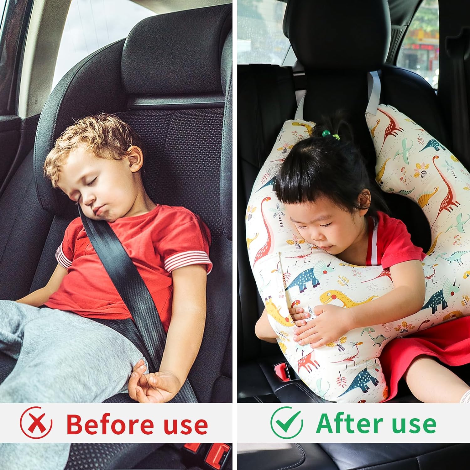 FASTSPOK H-Shape Car Pillow for Kids and Adults