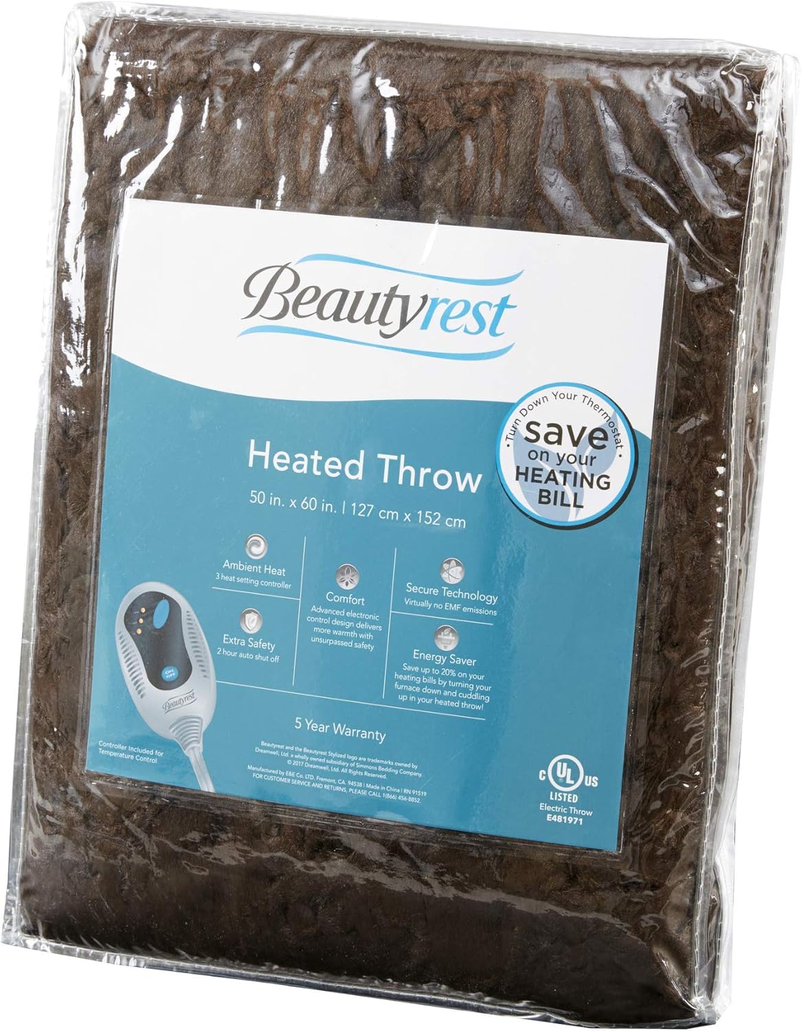 Beautyrest Heated Throw Blanket with Ogee Pattern