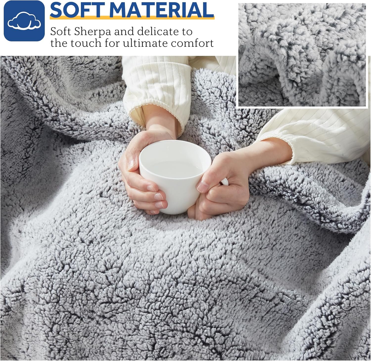 Sealy Heated Throw Blanket 50x60 with 6 Heating Levels