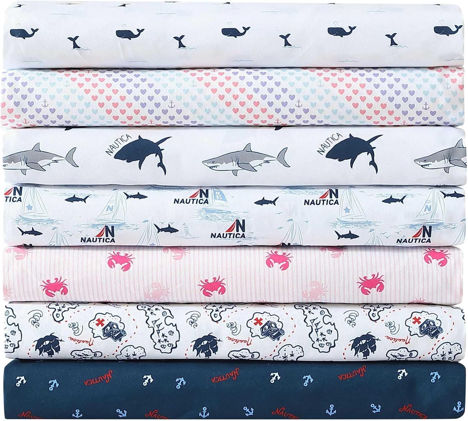 Nautica Kids Twin XL Sheet Set - Axton Crab Pink