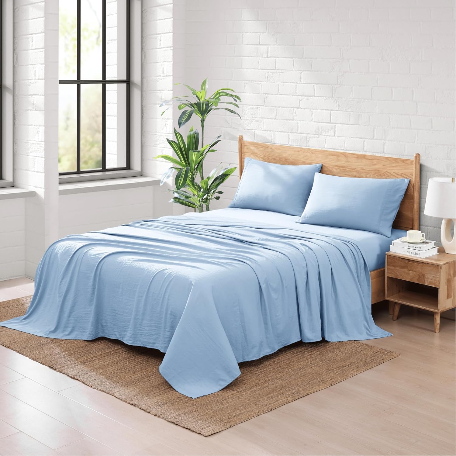 Casa Platino French Blue Twin Sheet Set 3 Piece